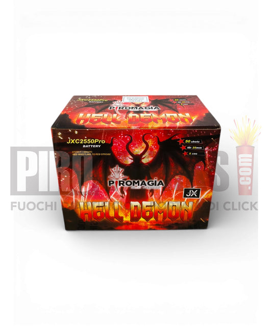 Hell Demon | 50 Colpi | 25mm | Piromagia | Volata Fischioni e Blinker Rosso