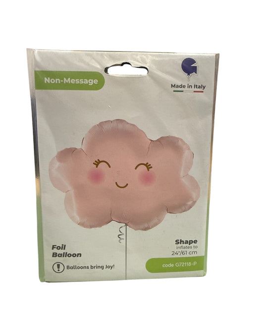 Palloncini Foil | Nuvoletta Sorridente | Rosa | 24 Pollici | 1 Pz
