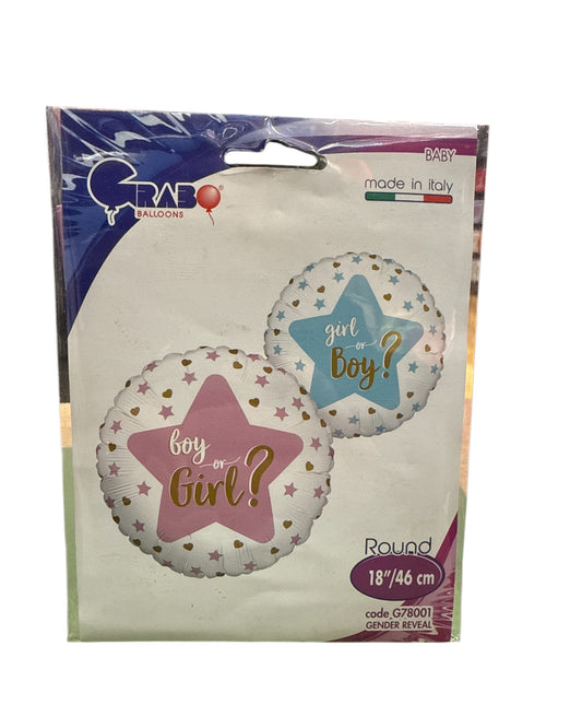 Palloncini Foil | Boy or Girl | 18 Pollici | 1 Pz