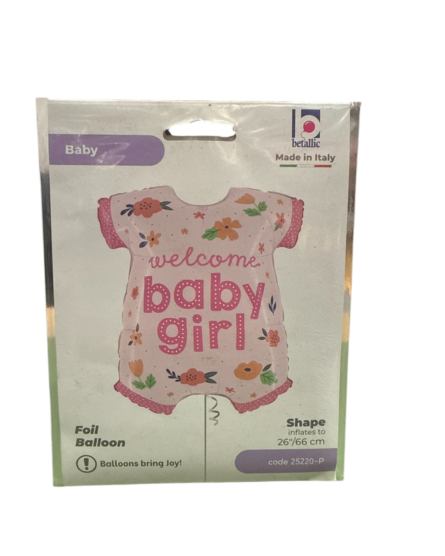 Palloncini Foil | Body Welcome Baby Girl | Rosa | 26 Pollici | 1 Pz