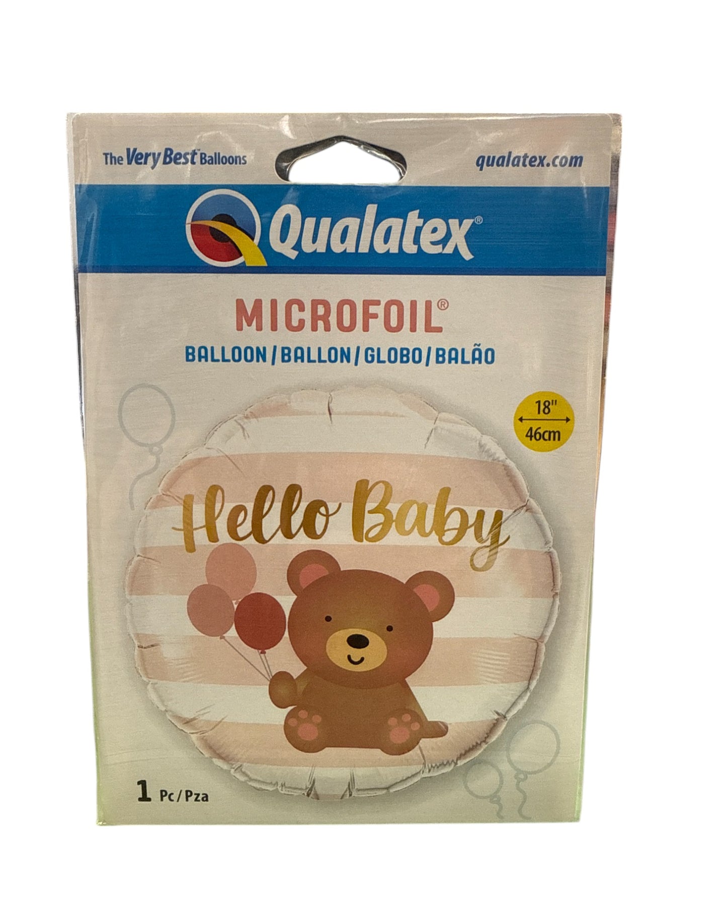 Palloncini Foil | Hallo Baby con orsacchiotto Rosa | 18 Pollici | 1 Pz