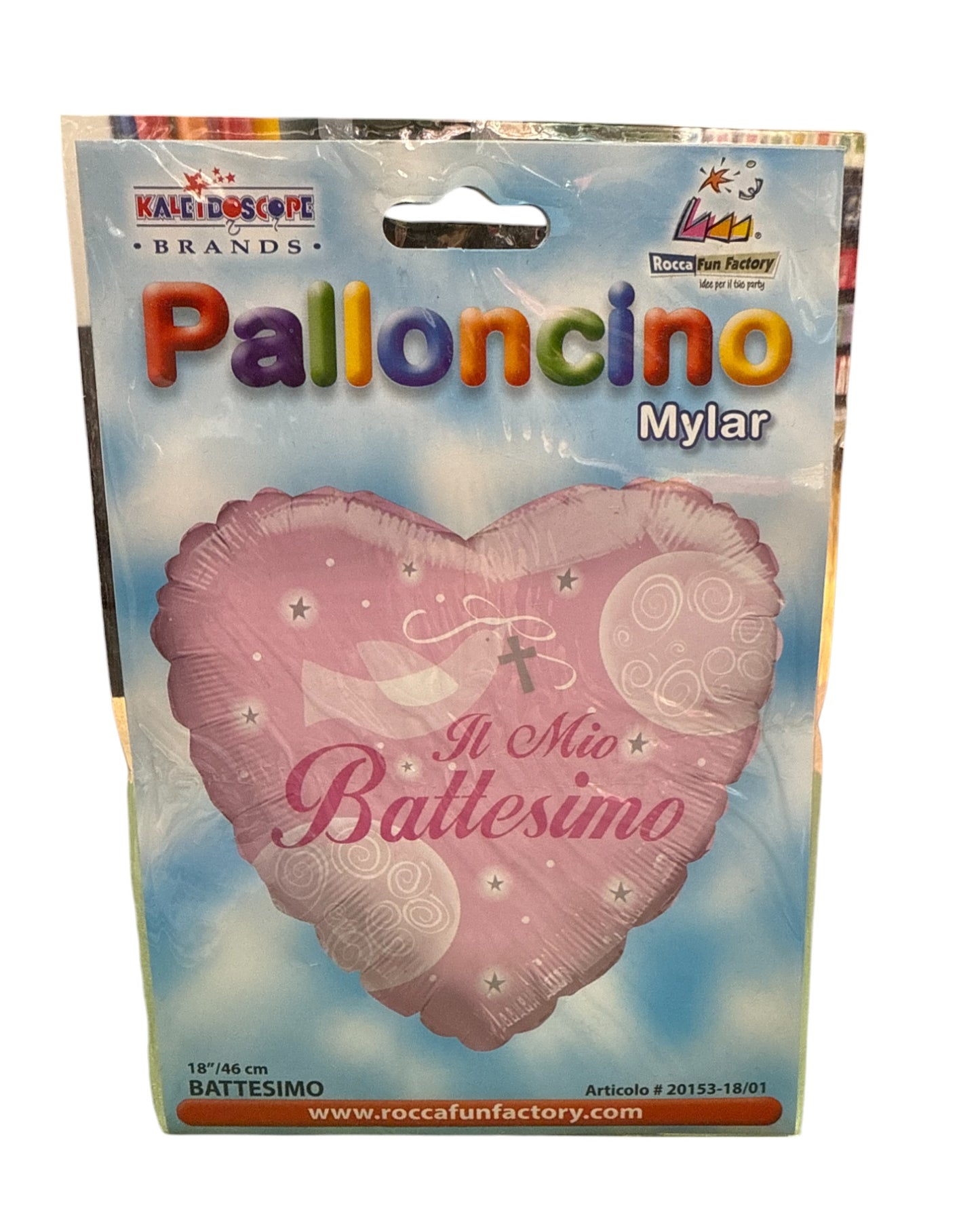 Palloncini Foil | Il mio Battesimo Rosa Cuore Croce | 18 Pollici | 1 Pz