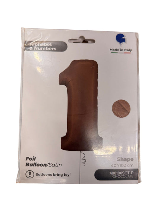 Palloncini Foil | Numeri 0-9 | Grabo | 102 Cm | Chocolate