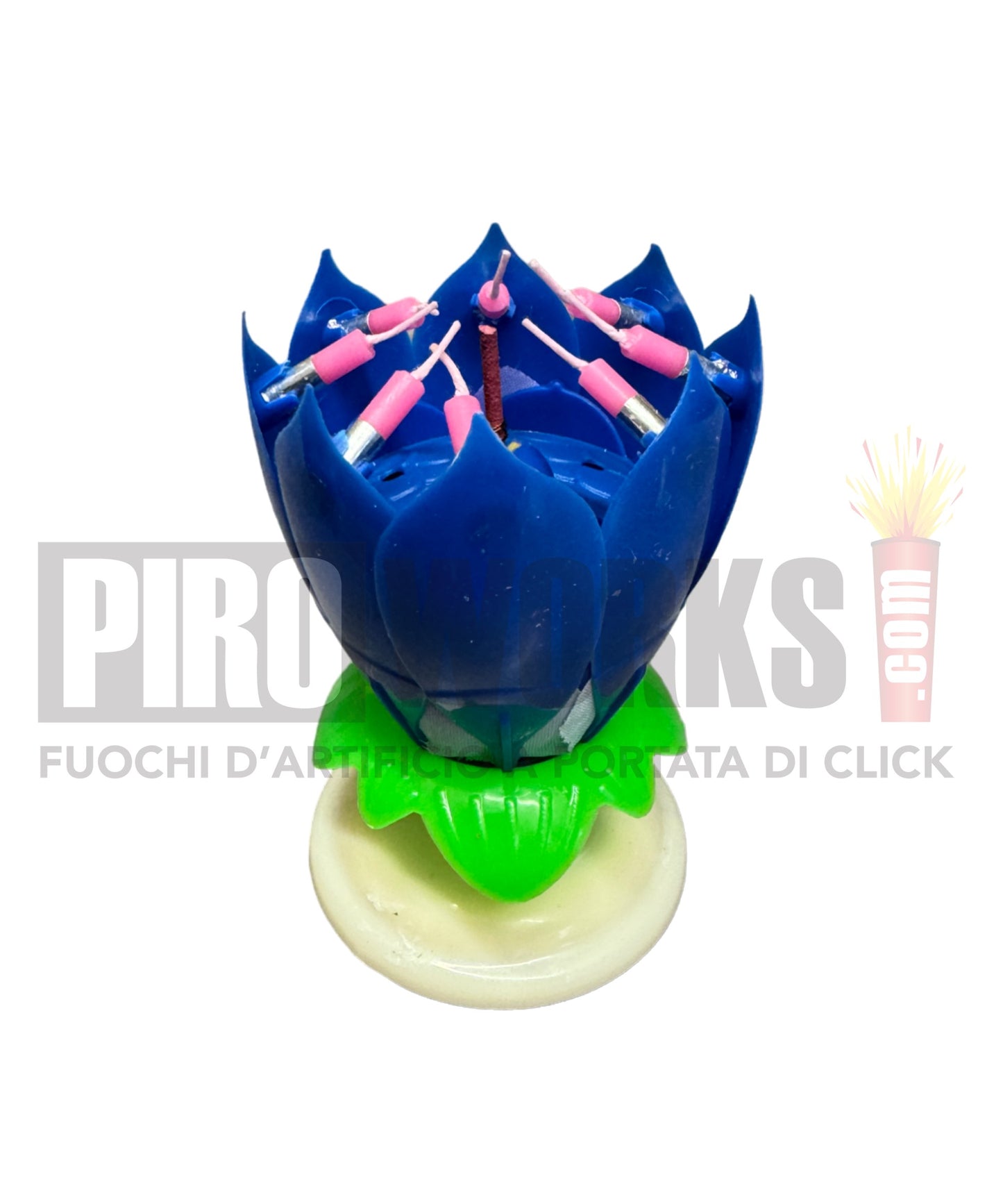 Candela Musicale | Apertura Fiore | Rosa o Celeste | 1 Pezzo