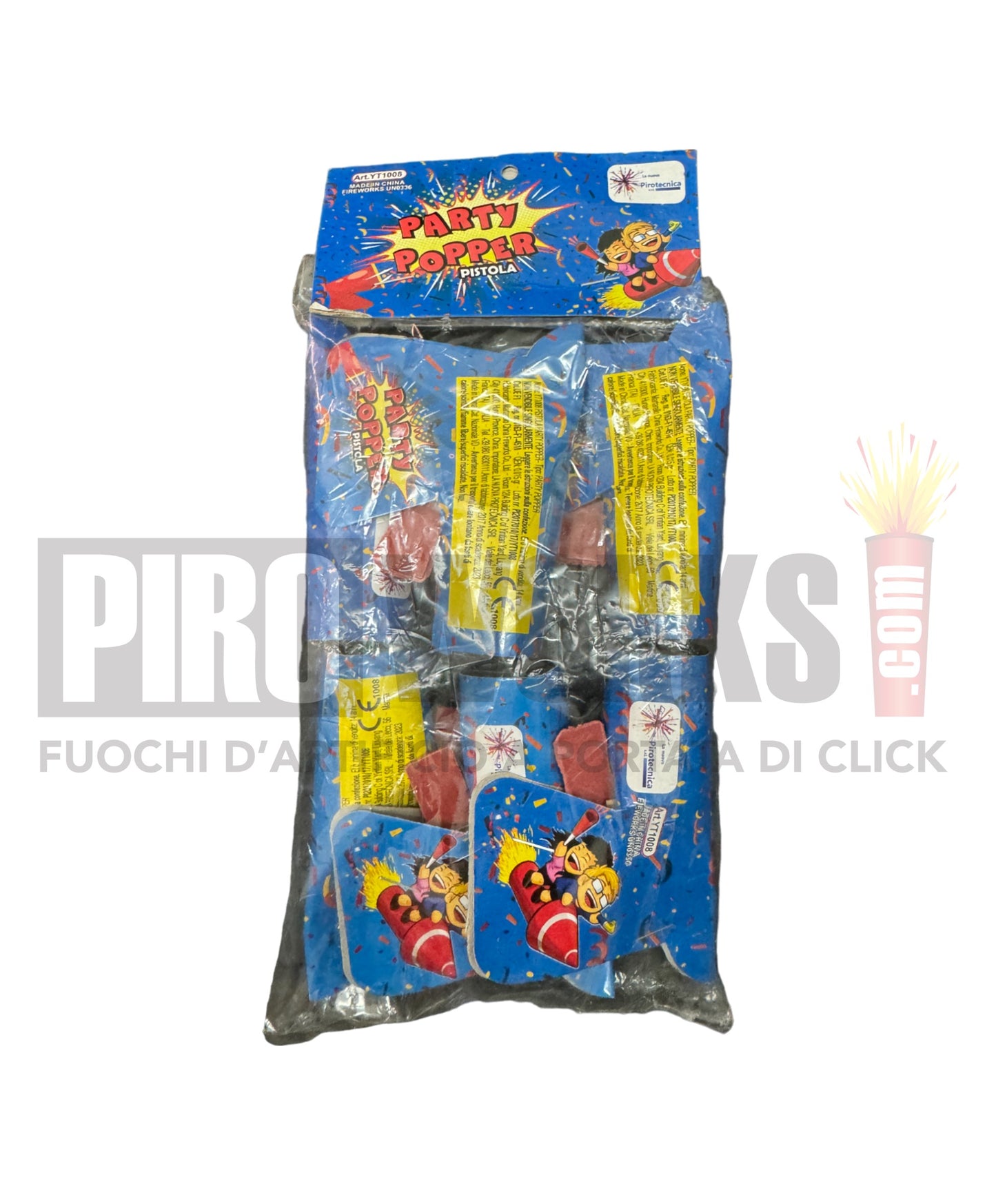 Pistola | Party Popper | Blister | 6 Pz