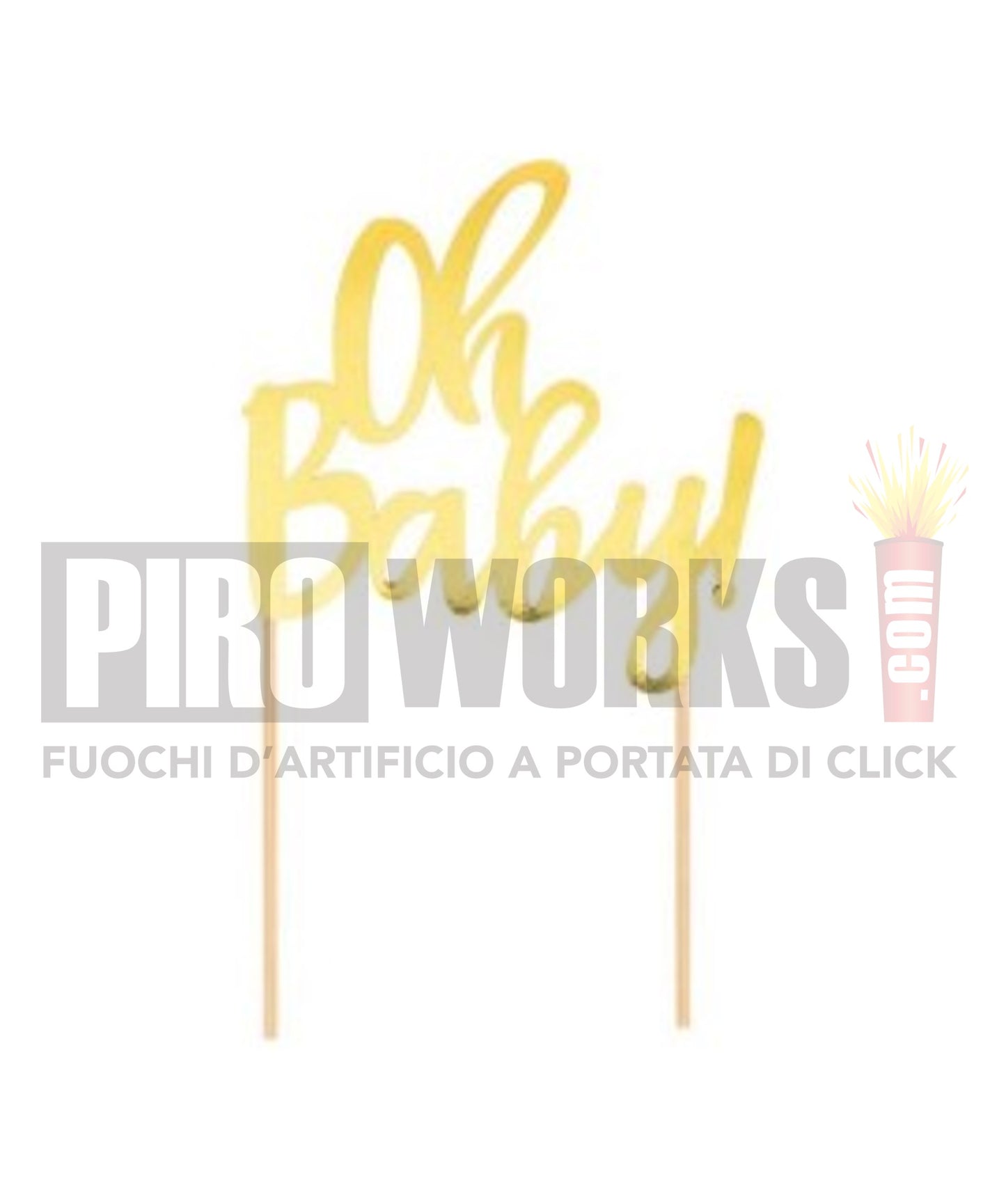 Cake Topper | Oh Baby | 20cm | Oro