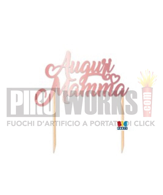 Cake Topper | Auguri Mamma | 20cm | Rosa Gold