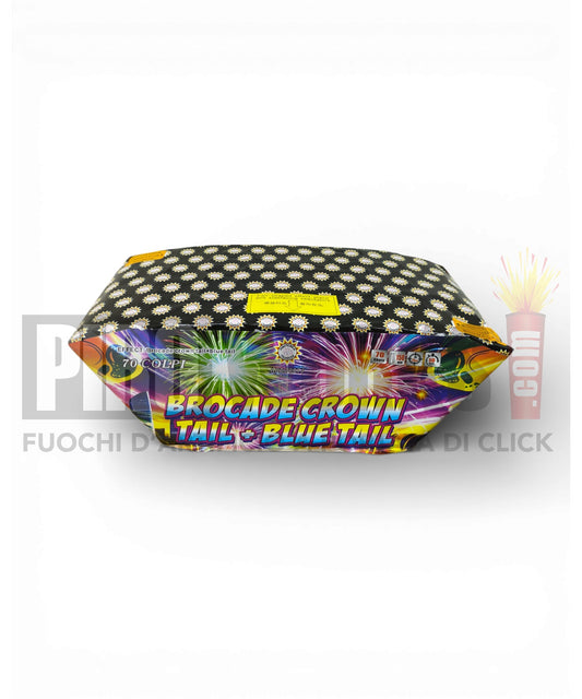 Brocade Crown Tail + Blue Tail | 70 Colpi | Striscioni Oro Punta Blu