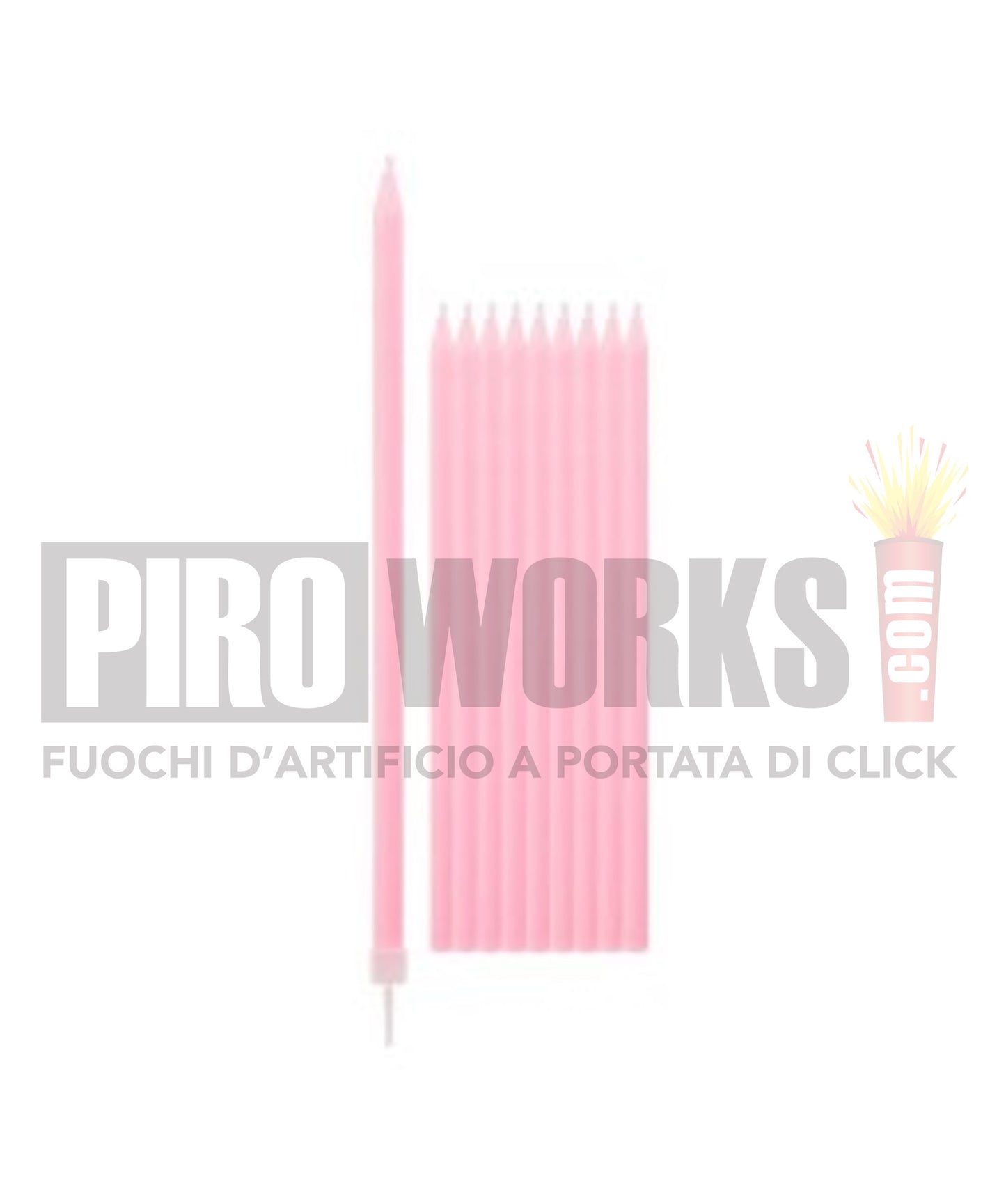 Candeline Lunghe | Rosa | 16 Cm | 12Pz