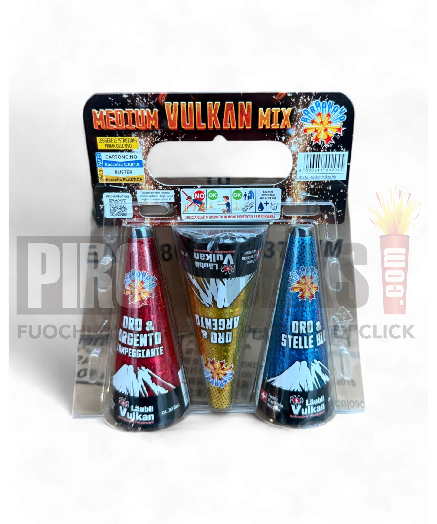 Cono Svizzero | Medium Vulkan Mix | Borgonovo | 3 Pz