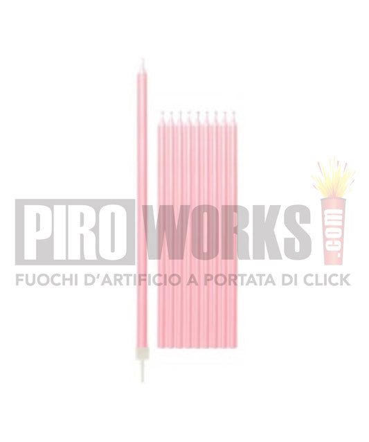 Candeline Lunghe | Rosa Perla | 16 Cm | 6Pz