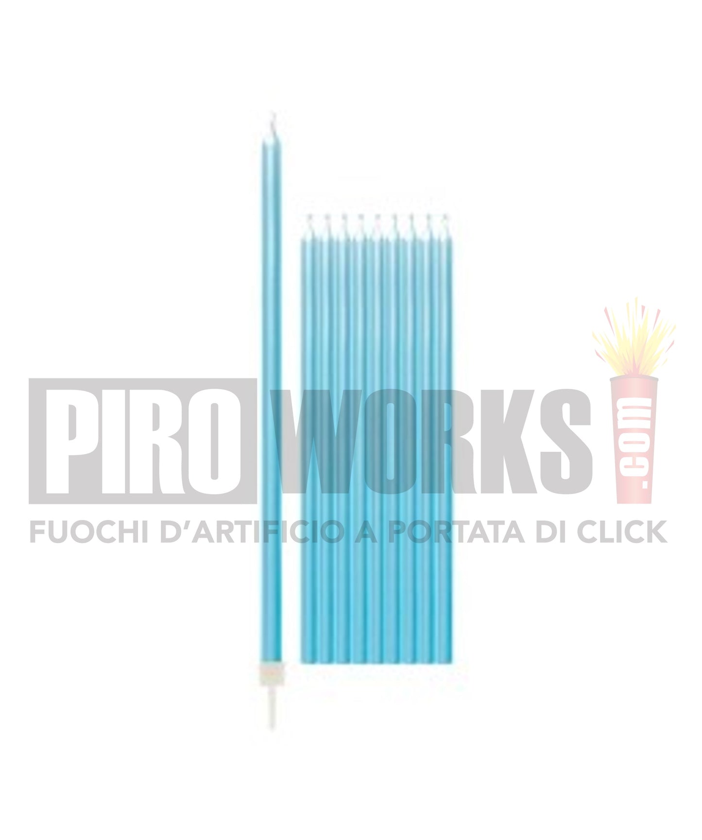 Candeline Lunghe | Azzurro Perla | 16 Cm | 6 Pz
