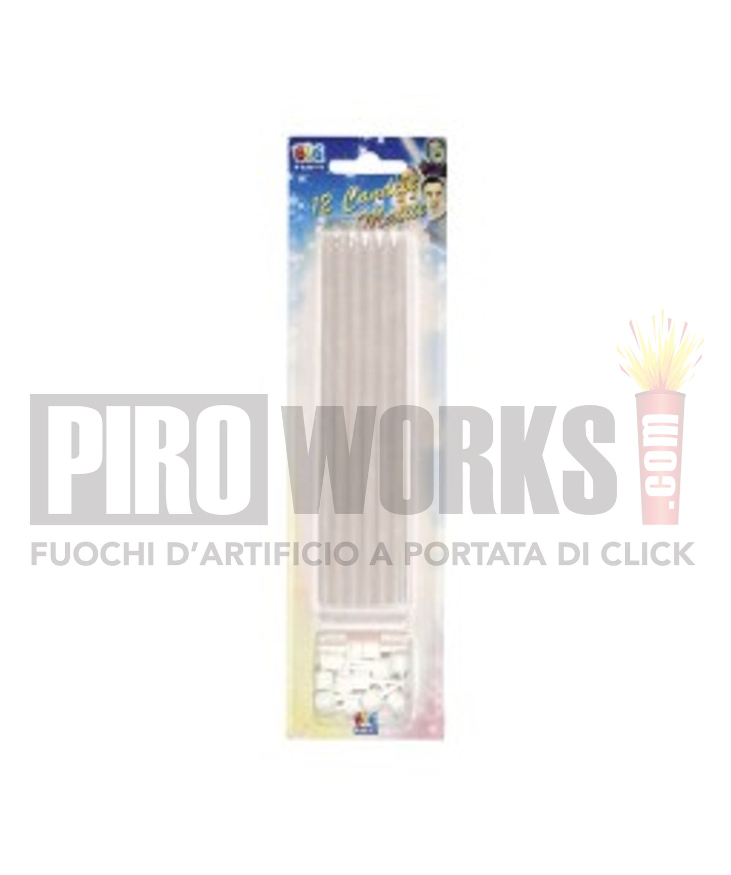 Candeline Lunghe | Bianche | 16 Cm | 12Pz