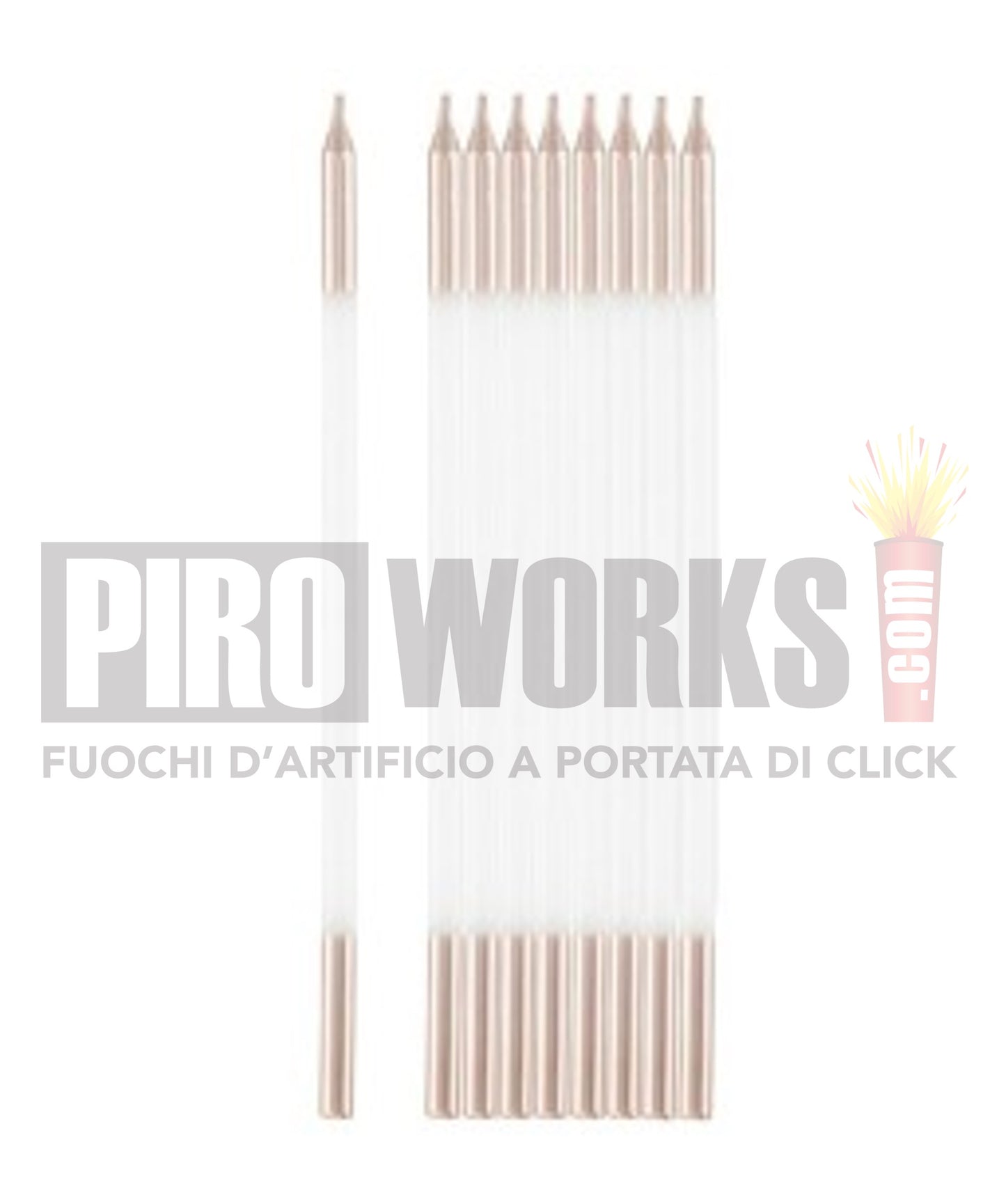 Candeline Lunghe | Rosa Gold/Bianco | 16 Cm | 10Pz
