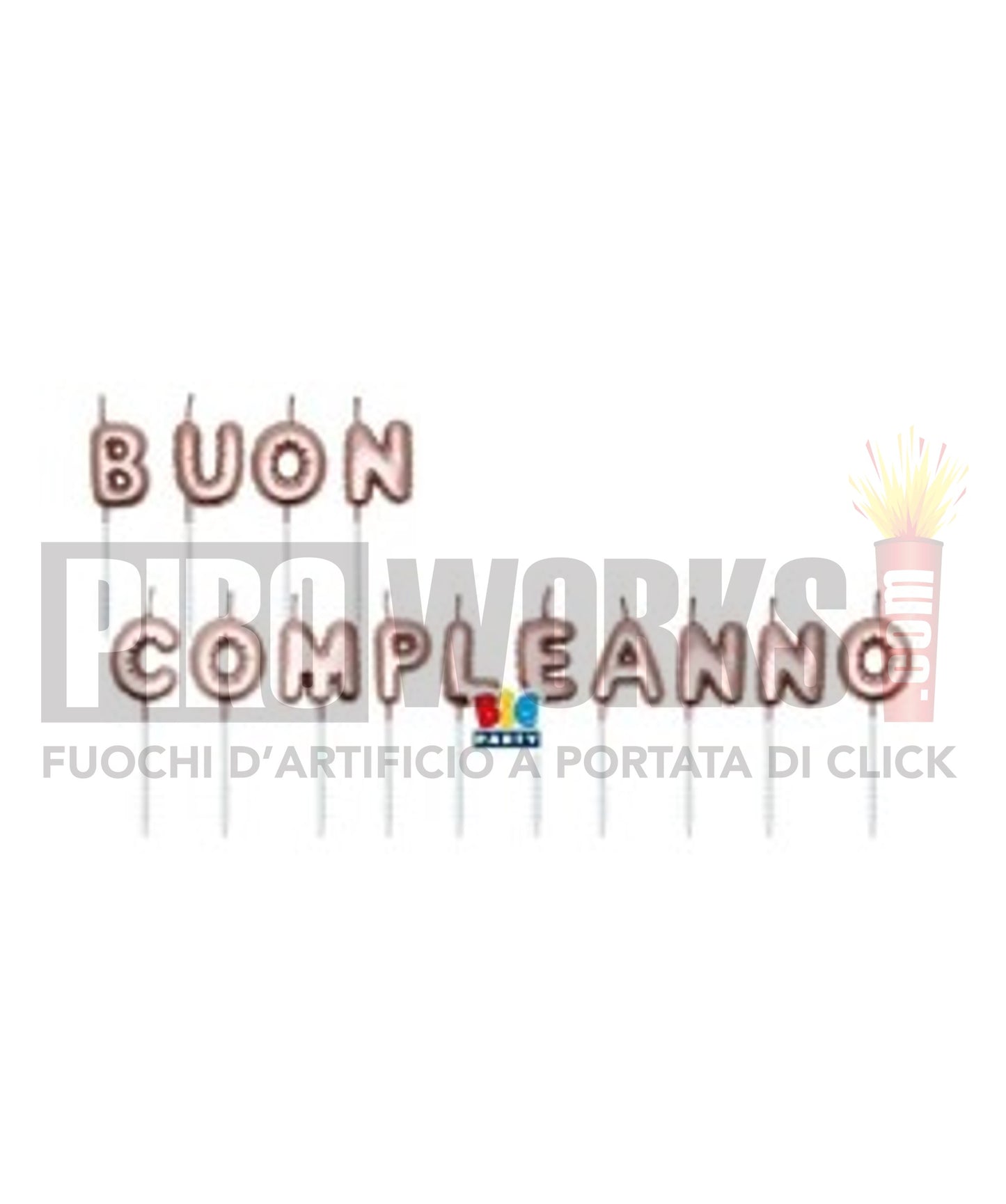 Candeline Lettere | Buon Compleanno | Rosa Gold | 7 Cm