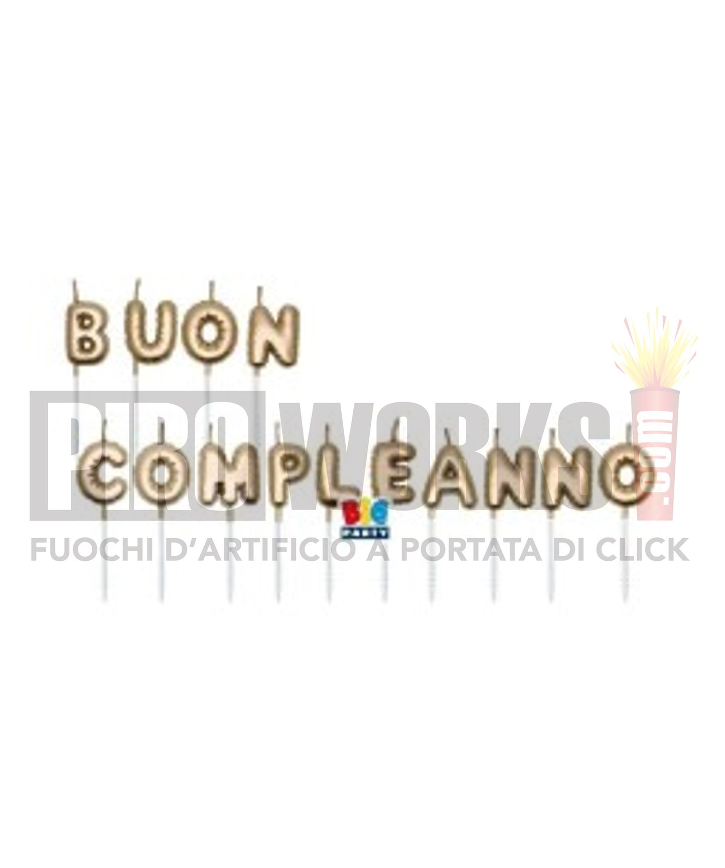 Candeline Lettere | Buon Compleanno | Oro | 7 Cm