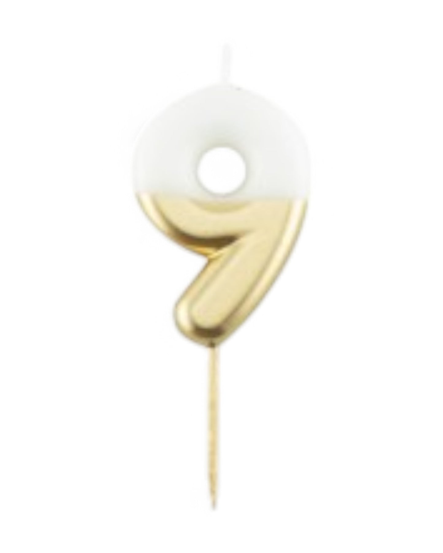 Candeline Numerali | 0-9 | Bicolore | Bianco/Oro | 10 Cm