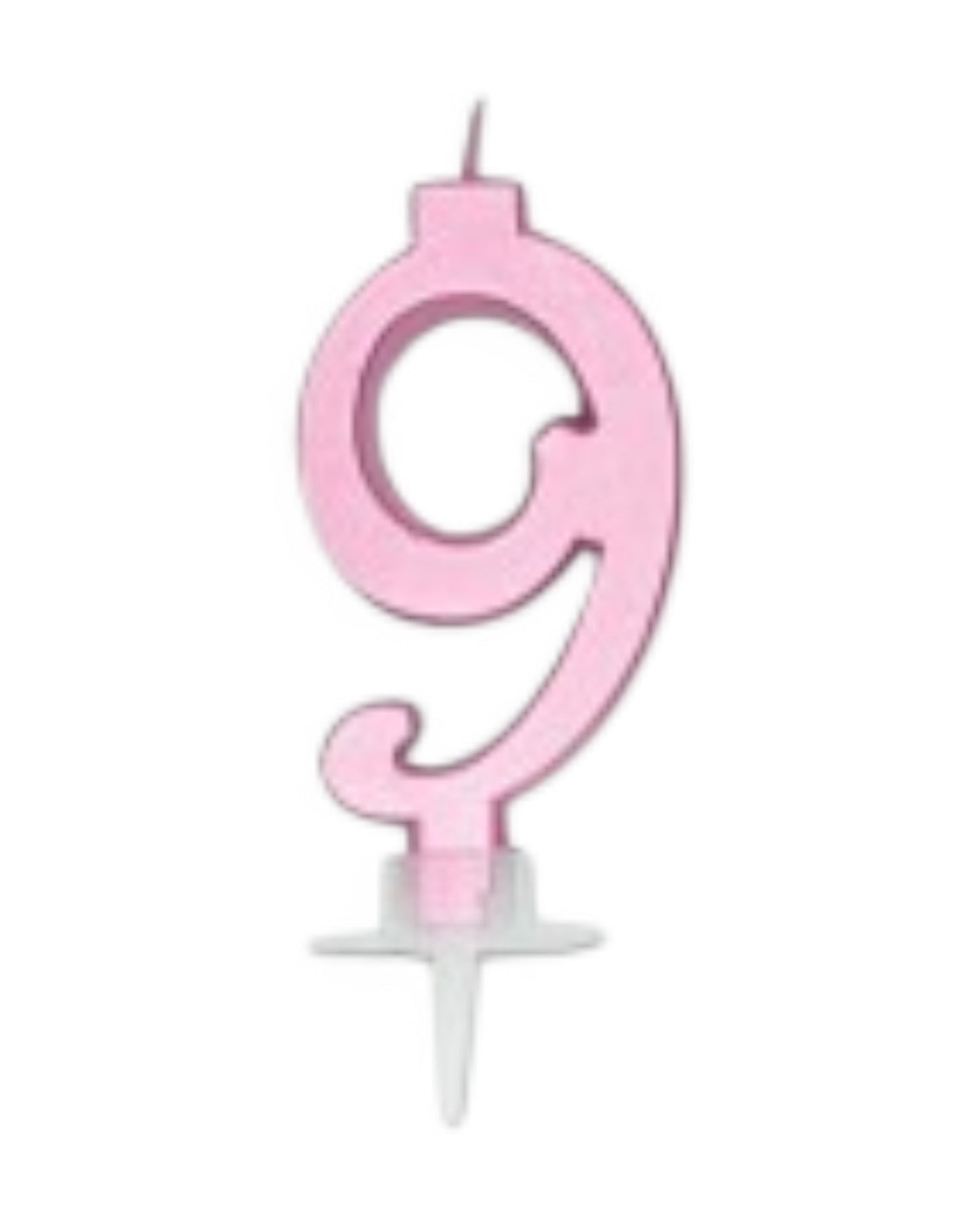 Candeline Numerali | 0-9 | Italic | Rosa Metal | 10 Cm