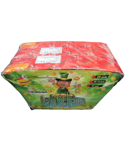 Leprechaun 49 Shots 25mm Crackling Puff and Colorful Splitting + Crackling
