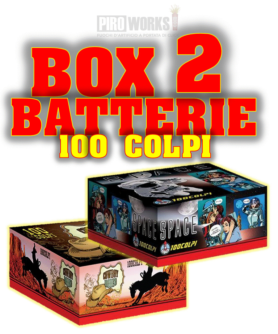 BOX da 2 Batterie da 100 Colpi  Offerta Fuochi D'Artificio – Piroworks