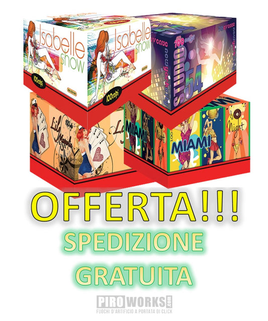 BOX da 4 Batterie da 100 Colpi Modello Alto