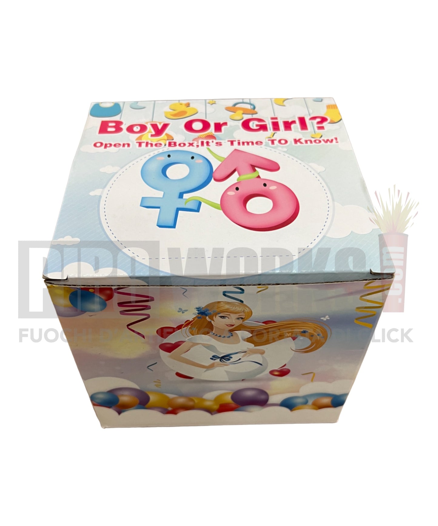 Baby Shower | Boy or Girl | Pallone Polvere Celeste e Rosa