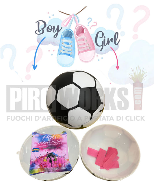 Baby Shower | Boy or Girl | Pallone Polvere Celeste e Rosa