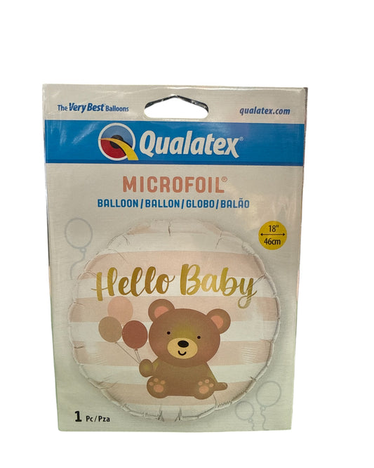 Palloncini Foil | Hello Baby Orsacchiotto | Rosa | 18 Pollici | 1 Pz