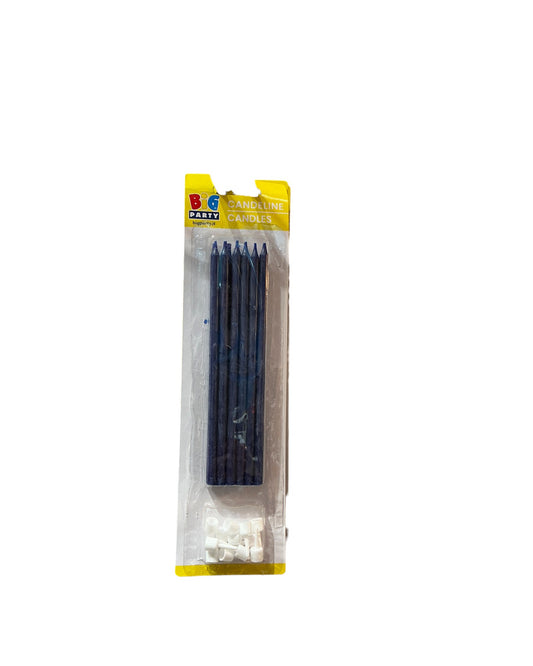 Candeline Lunghe | Blu Notte | 16 Cm | 12 Pz