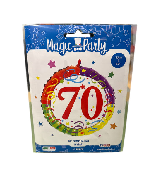 Palloncini Foil | Compleanno 70 Stelle filanti | Multicolor | 18 Pollici | 1 Pz