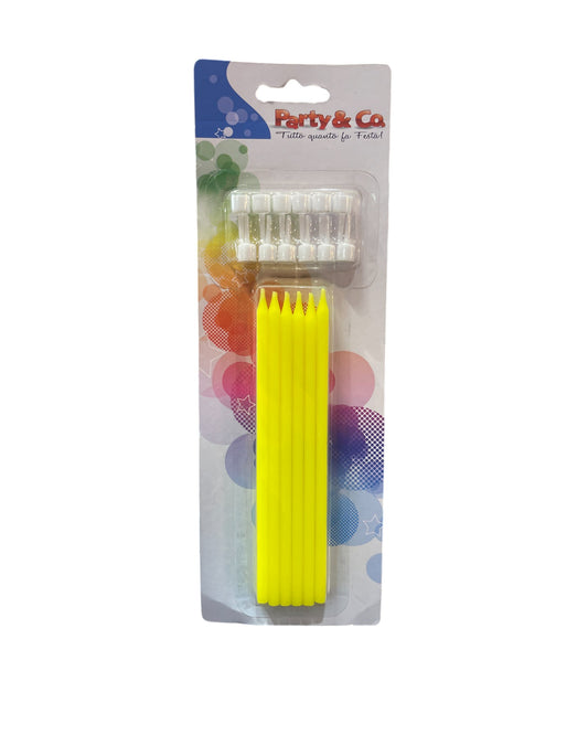 Candeline Lunghe | Giallo Acceso | 14 Cm | 12 Pz