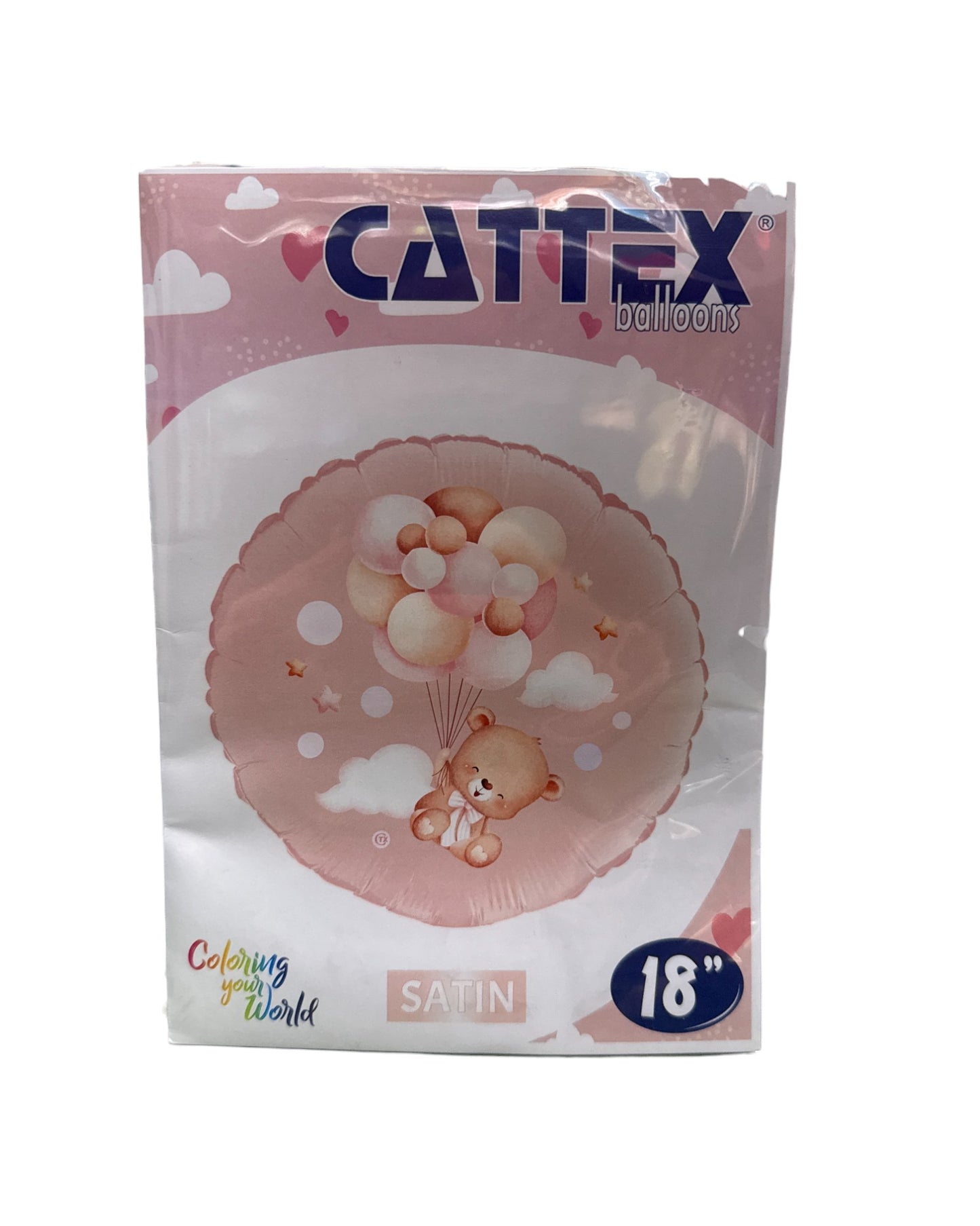 Palloncini Foil | Orsacchiotto con palloncini Rosa | 18 Pollici | 1 Pz