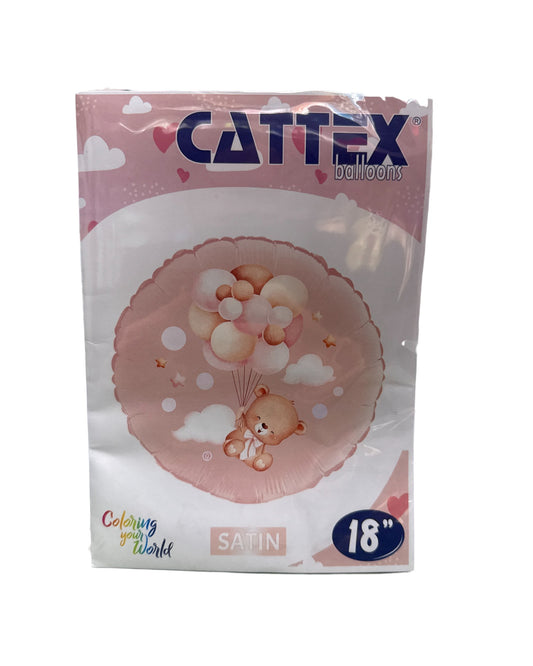 Palloncini Foil | Orsacchiotto con palloncini Rosa | 18 Pollici | 1 Pz