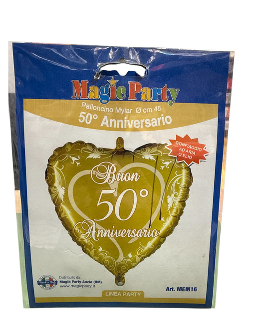 Palloncini Foil | 50 Anni Buon Anniversario | 18 Pollici | 1 Pz