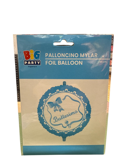 Palloncini Foil | Battesimo Celeste Fiocco | 18 Pollici | 1 Pz