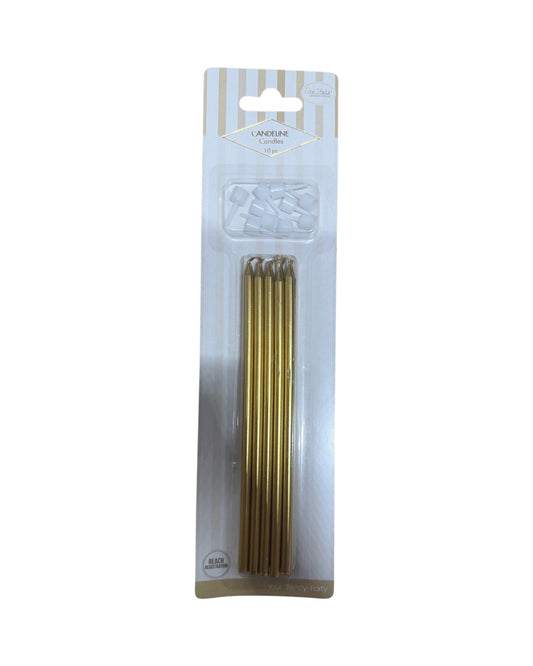 Candeline Lunghe | Oro | 16 Cm | 10Pz