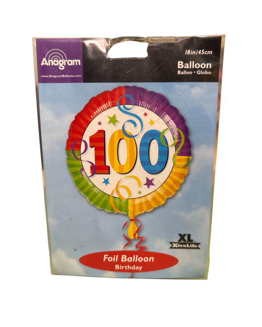 Palloncini Foil | Compleanno 100 Stelle filanti | Multicolor | 18 Pollici | 1 Pz