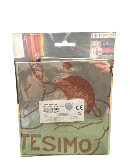 Palloncini Foil | Il mio Battesimo Rosa Cuore | 18 Pollici | 1 Pz