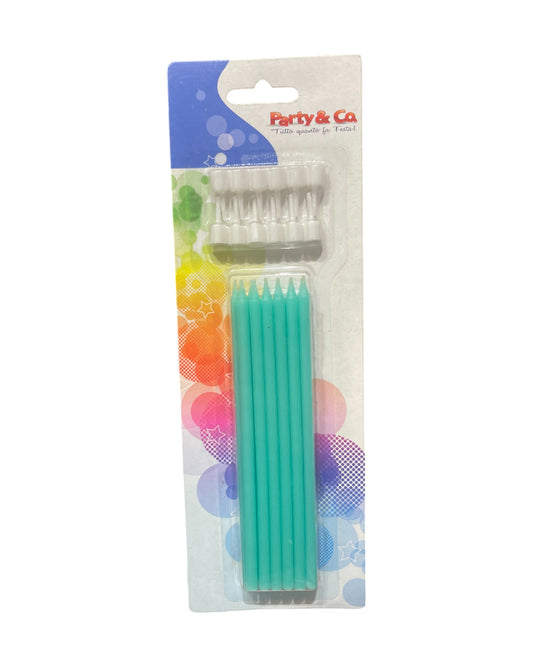 Candeline Lunghe | Verde Acqua | 14 Cm | 12 Pz