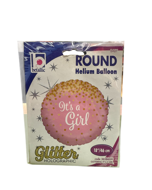 Palloncini Foil | It’s a Girl pois Oro | Rosa | 18 Pollici | 1 Pz