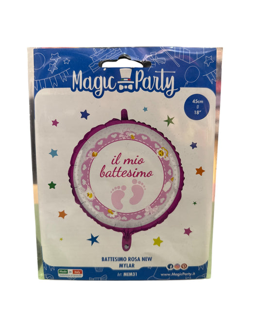 Palloncini Foil | Il mio Battesimo Rosa | 18 Pollici | 1 Pz