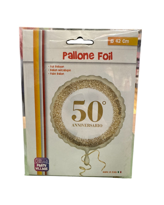 Palloncini Foil | 50 Anni Anniversario Oro | 18 Pollici | 1 Pz