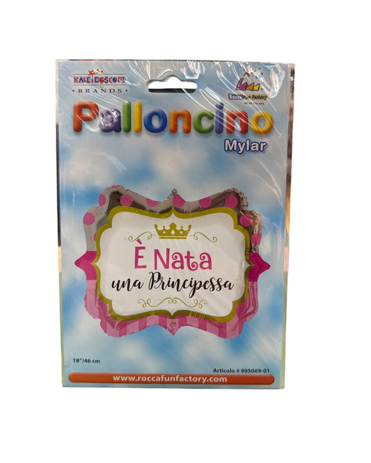 Palloncini Foil | È nata una principessa | 18 Pollici | 1 Pz