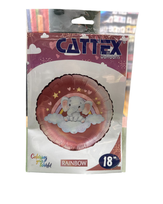 Palloncini Foil | Elefante con nuvolette Rosa | 18 Pollici | 1 Pz