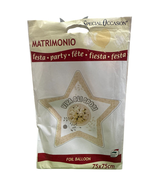 Palloncini Foil | Viva Gli Sposi Stella | 18 Pollici | 1 Pz