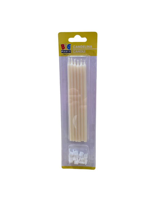 Candeline Lunghe | Avorio | 16 Cm | 12 Pz