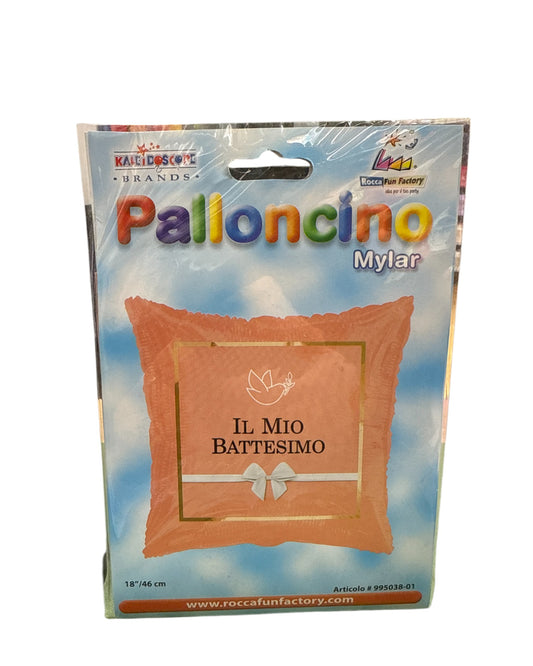 Palloncini Foil | Il mio Battesimo Rosa Quadrato | 18 Pollici | 1 Pz