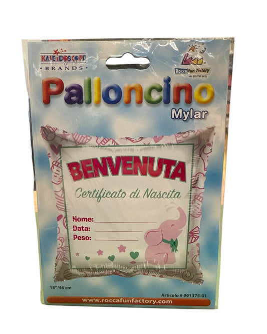 Palloncini Foil | Benvenuta Quadrato | Rosa | 18 Pollici | 1 Pz