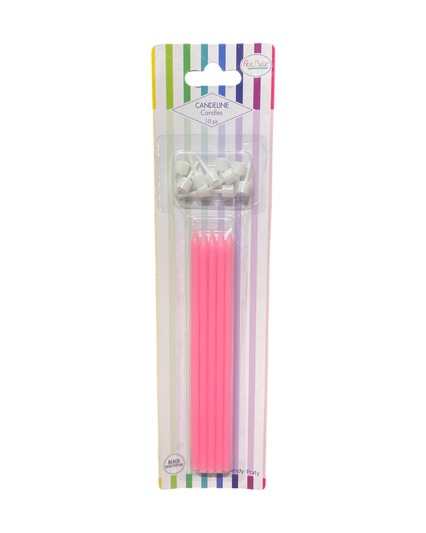 Candeline Lunghe | Rosa | 16 Cm | 10Pz