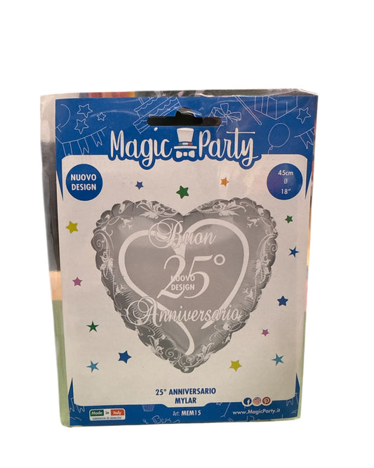 Palloncini Foil | 25 Anni Anniversario Happy | 18 Pollici | 1 Pz